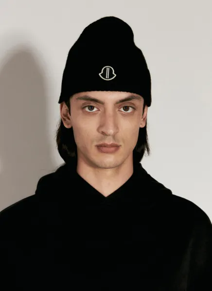 Logo Embroidery Cashmere Beanie Hat
