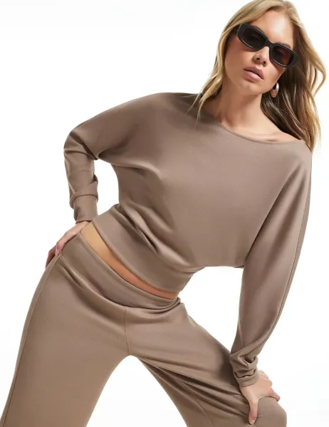 River Island Collared Top Chocolate