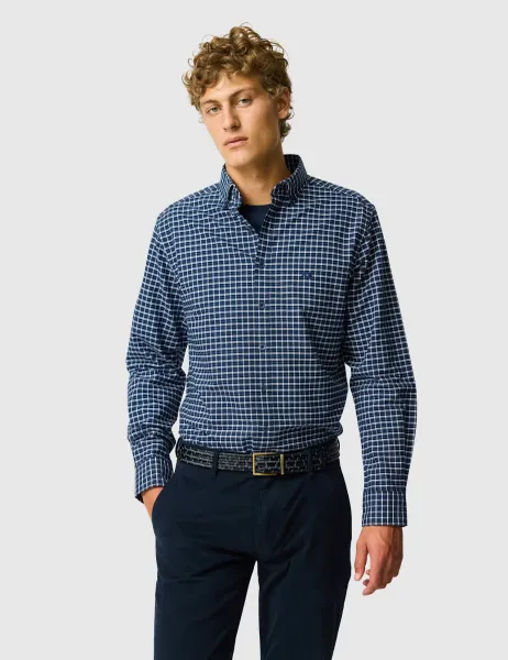 Rodd & Gunn Slim Fit Pure Cotton Oxford Shirt Dark Navy Mix