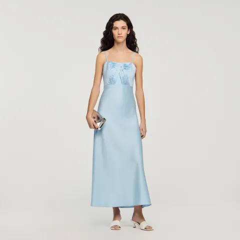 Satin-effect maxi dress
