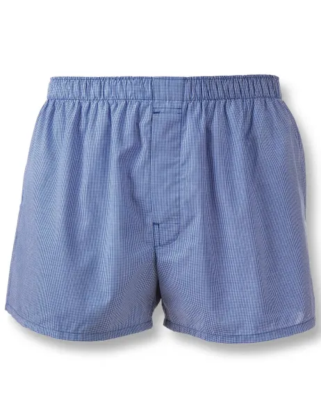 Charles Tyrwhitt Pure Cotton Checked Woven Boxers Royal Blue