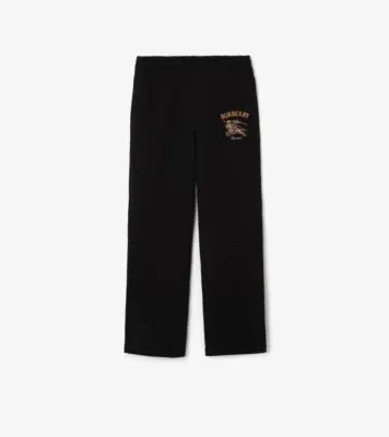 Knight Check Cotton Track Pants in Black
