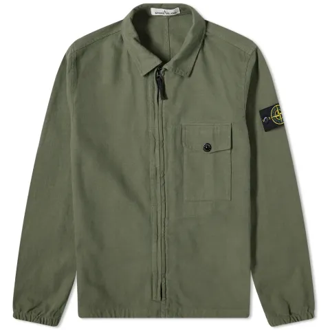 Garment Dyed Zip Shirt Overshirt