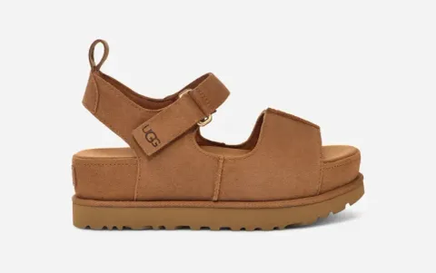 Goldenstar Hi Sandal for Women, Suede/Polyester