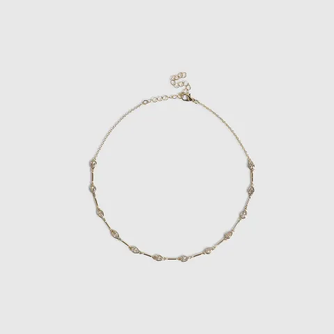 River Island Diamond Simulant Teardrop Necklace