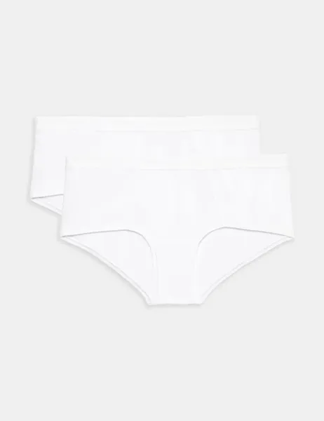 Autograph 2 Pack Lille Low Rise Knicker Shorts White