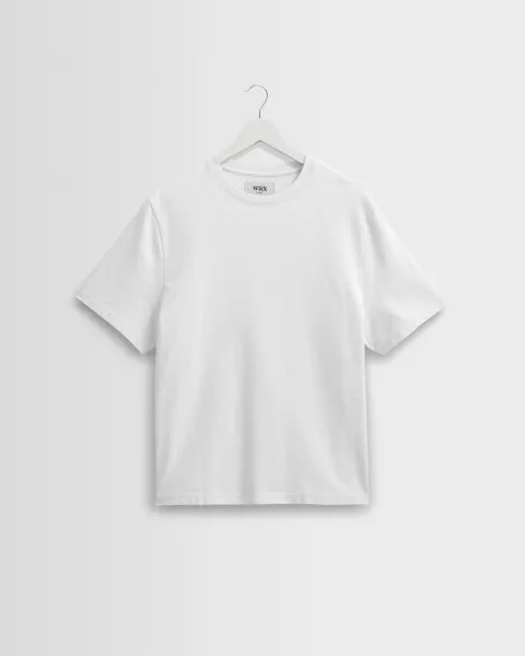 Dean - White Textured Organic Cotton t-Shirt