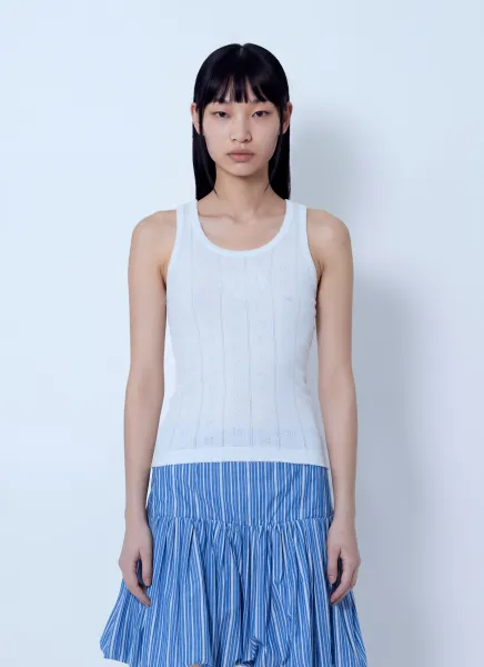 Compact Pointelle Rib Jersey Tank Top
