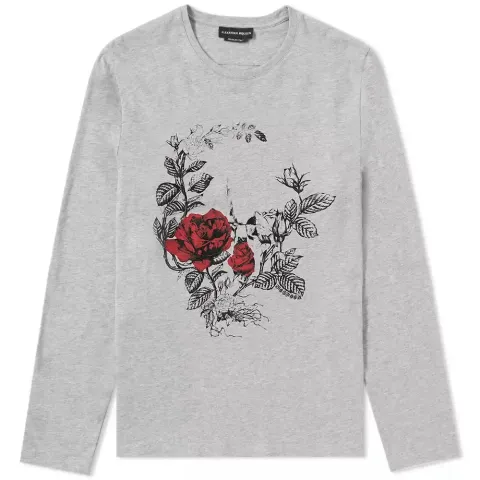 Long Sleeve Floral Skull Tee
