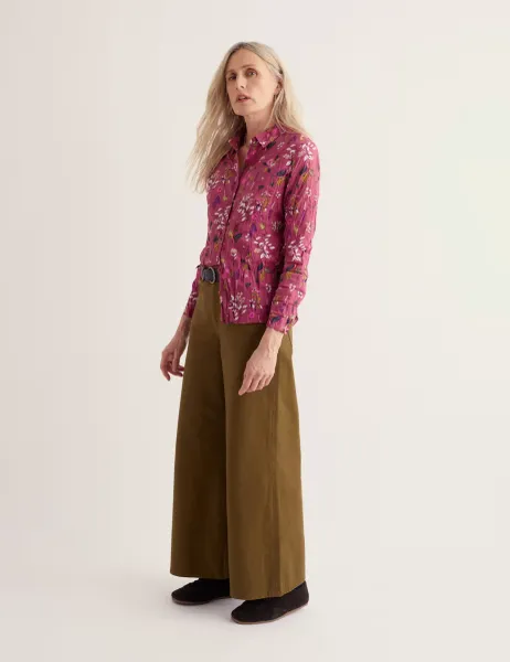 Seasalt Cornwall Pure Cotton Textured Floral Shirt Pink Mix