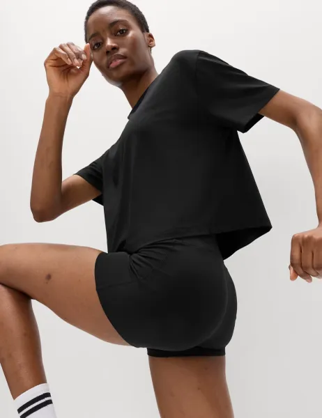 Goodmove Essential Round Neck Boxy T-Shirt Black