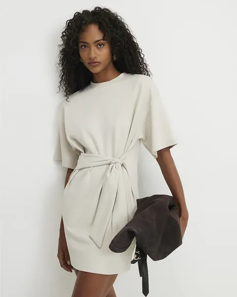 River Island Premium Tie Front Mini Dress