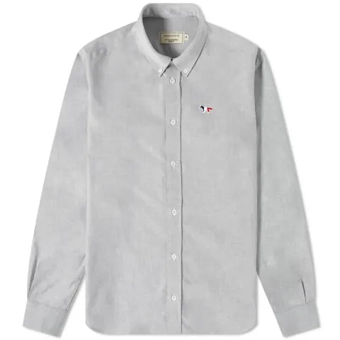 Maison Kitsuné Button Down Classic Tricolour Fox Oxford Shirt