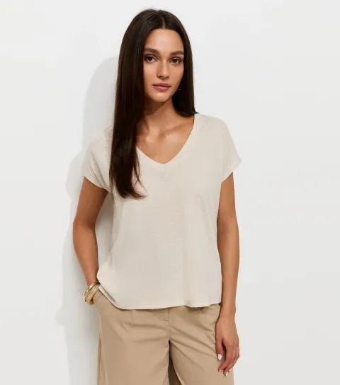 Women's Stone Texture V-Neck T-Shirt