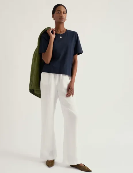 Seasalt Cornwall Pure Cotton Relaxed T-Shirt Navy
