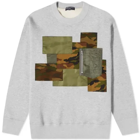 Mulit Patch Zip Pocket Crew Sweat