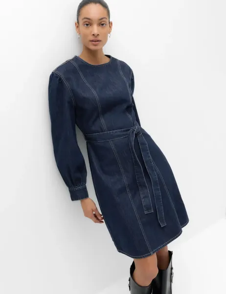 Marks & Spencer Denim Belted Mini Waisted Dress