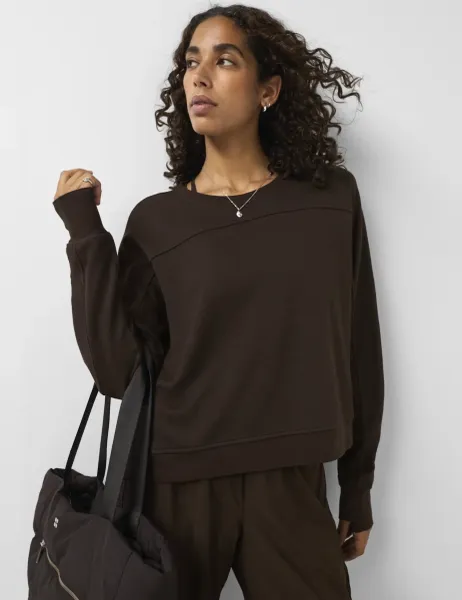 Sweaty Betty After Class Crop Sweatshirt Dark Brown