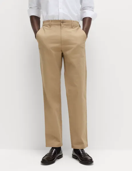 Marks & Spencer Regular Fit Stretch Chinos Fawn