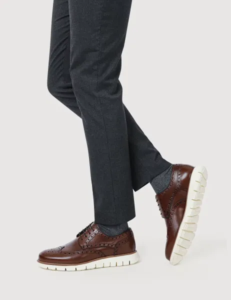 Jones Bootmaker Leather Derby Shoes Brown Mix