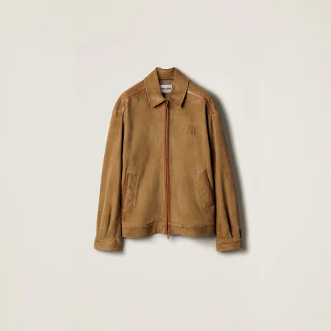 Suede blouson jacket