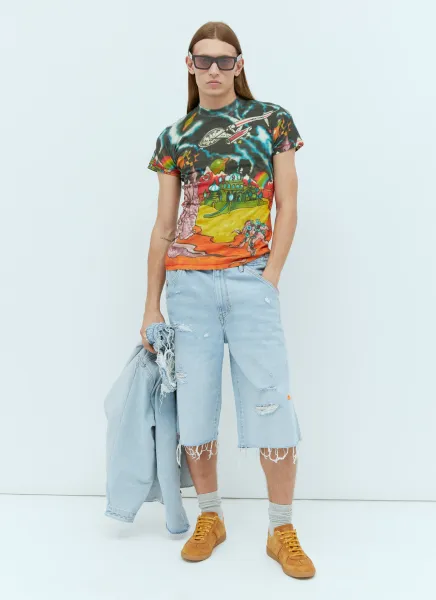 Graphic Print Knit Shirt