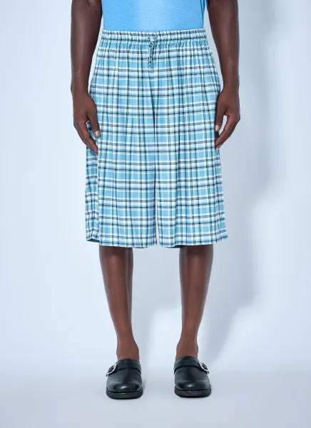 Casual Flannel Check Shorts