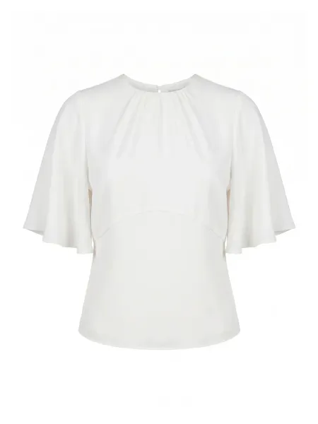 Forever New Kirsten Flutter Sleeve Top - Porcelain