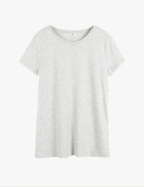 HUSH Pure Cotton Crew Neck Slim Fit T-Shirt Grey Marl