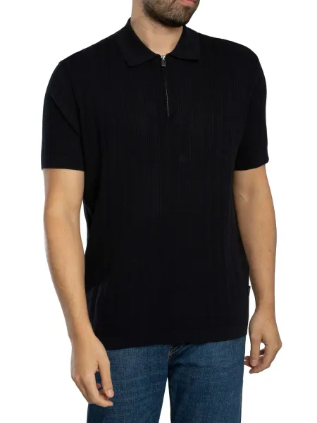 Armani Exchange Zip Knitted Polo Shirt