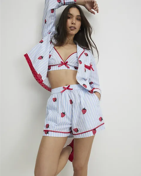 River Island Strawberry Three Piece Loungewear Set