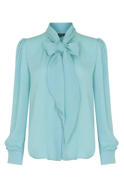 Denisa Blouse in Aqua Georgette