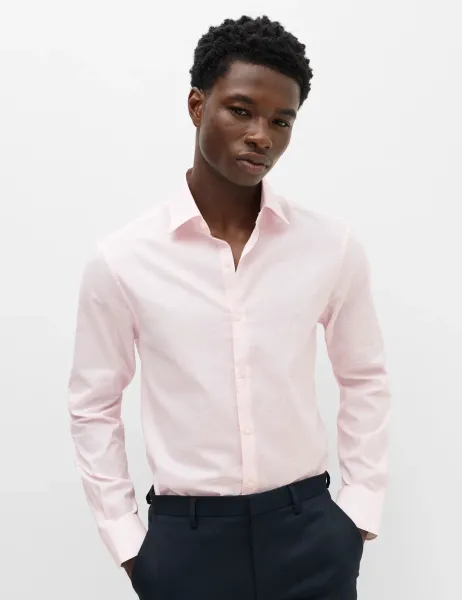Marks & Spencer Regular Fit Pure Cotton Check Shirt Pink Mix