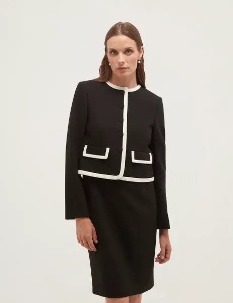 Hobbs Short Jacket Black Mix