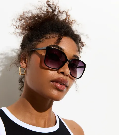 Black Round Frame Sunglasses