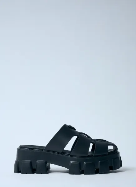 Logo Plaque Rubber Sandals