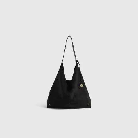 River Island Faux Suede Charm Slouch Bag