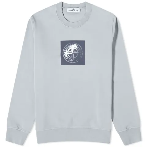 Institutional One Badge Print Crew Sweat