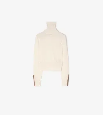 Wool Rollneck Sweater in Ivory white