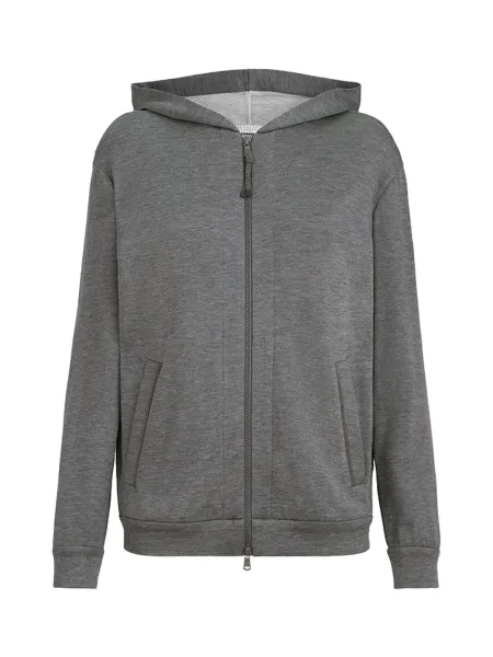 BRUNELLO CUCINELLI Zip-Up Hoodie Grey