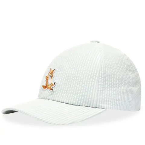 Maison Kitsuné Chillax Fox Seersucker 6 Panel Cap