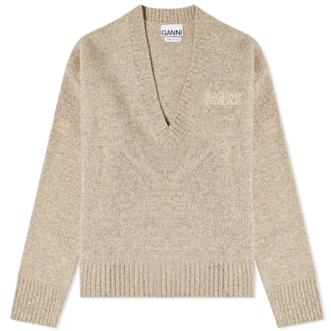 Software Logo V-Neck Chunky Knit
