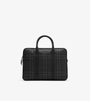 City Check Briefcase in Iron grey - Men, Cotton, Technical