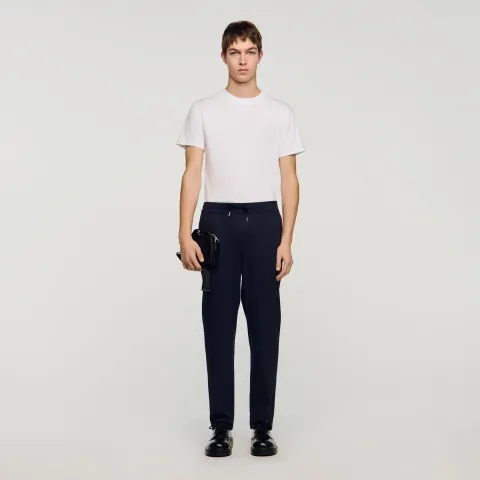 SANDRO Elasticated straight-leg trousers