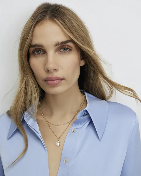 River Island Layer Cream Pendant Necklace