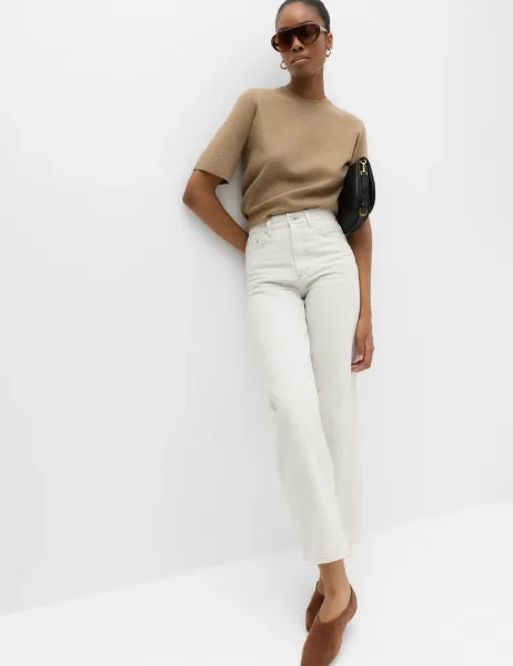 Marks & Spencer High Waisted Balloon Leg Jeans Oyster