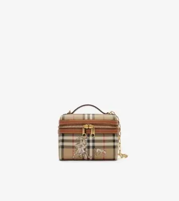 Mini Check Mates Vanity Bag in Archive beige