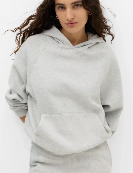 Marks & Spencer Pure Cotton Premium Ultimate Hoodie Grey Marl