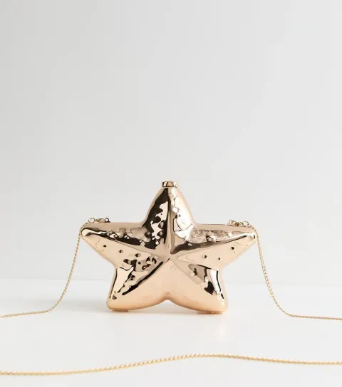 Gold Tone Starfish Box Clutch