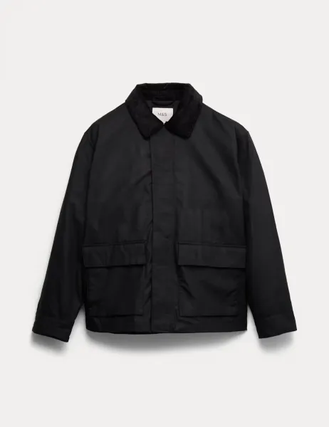 Marks & Spencer Pure Cotton Wax Jacket Black